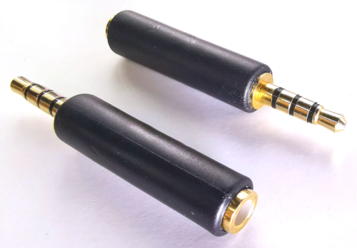 3.5mm 4 Pole Plug to 3.5mm Stereo Jack Gold for Mic